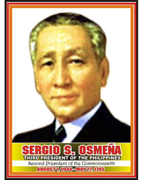 2nd president of the philippines|Sergio Osmena .